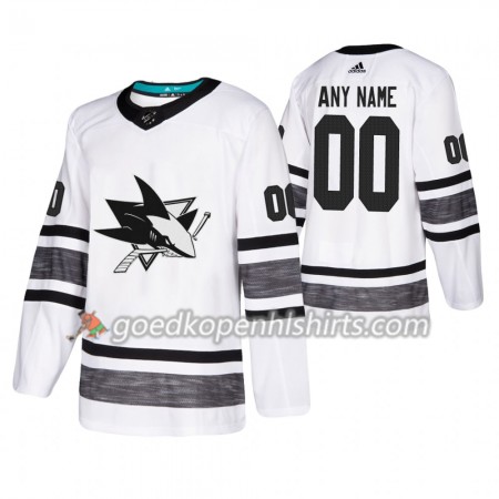 San Jose Sharks Custom 2019 All-Star Adidas Wit Authentic Shirt - Mannen